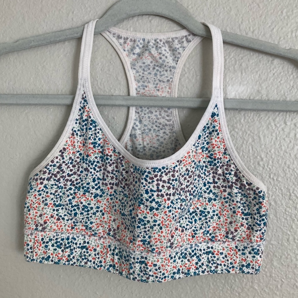 PACT - floral racerback sports bra